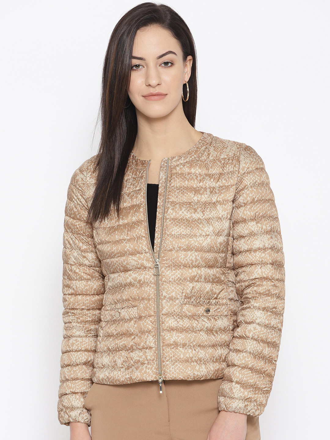 

Geox Women Beige Printed Quilted Jacket