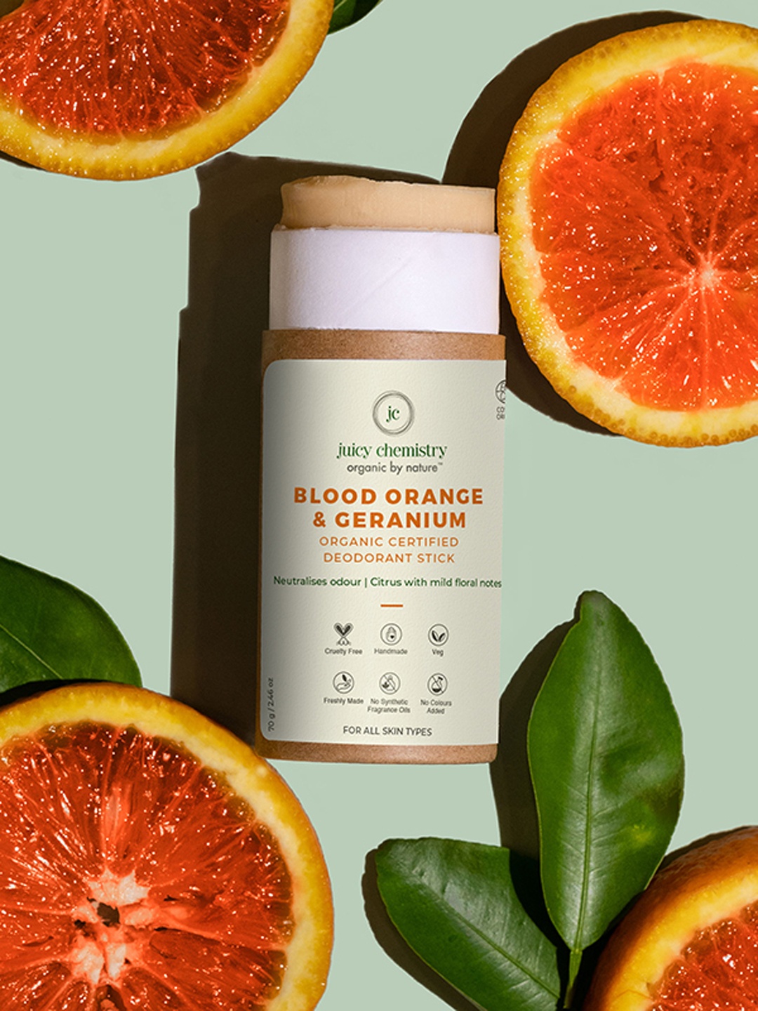 

Juicy Chemistry Blood Orange & Geranium Organic Deodorant Stick, Multi