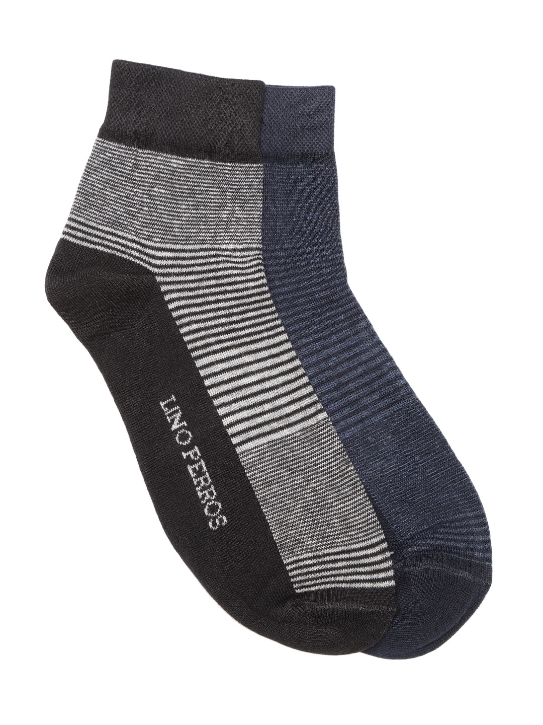 

Lino Perros Men Pack of 2 Striped Above Ankle Socks, Navy blue