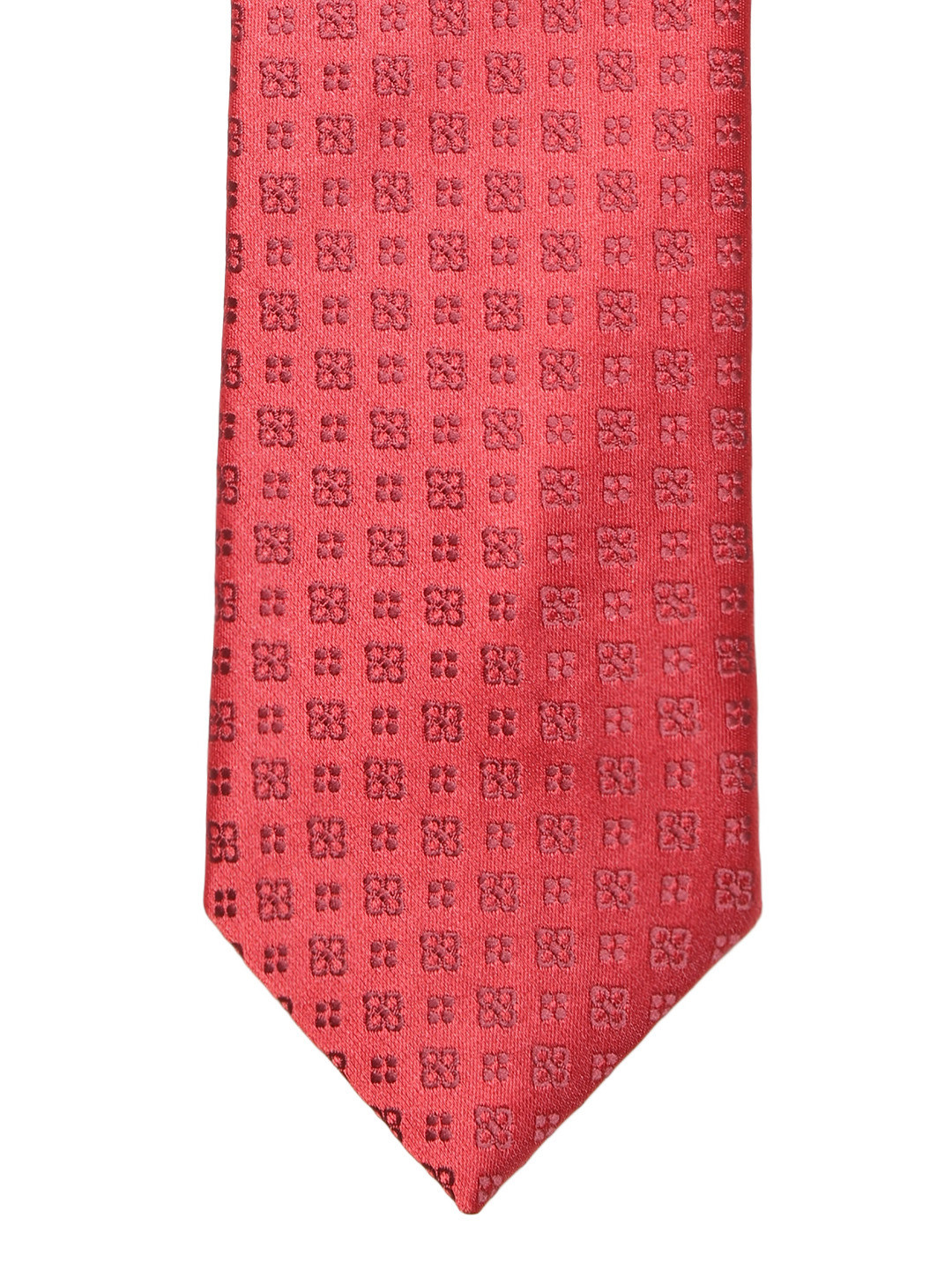 

Lino Perros Red Woven Design Broad Tie
