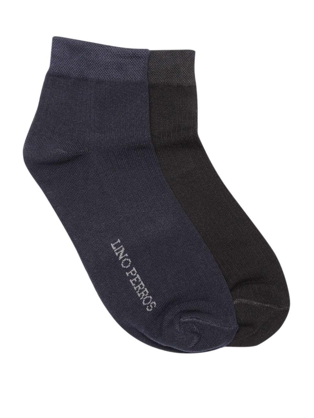 

Lino Perros Men Pack of 2 Solid Above Ankle Socks, Navy blue