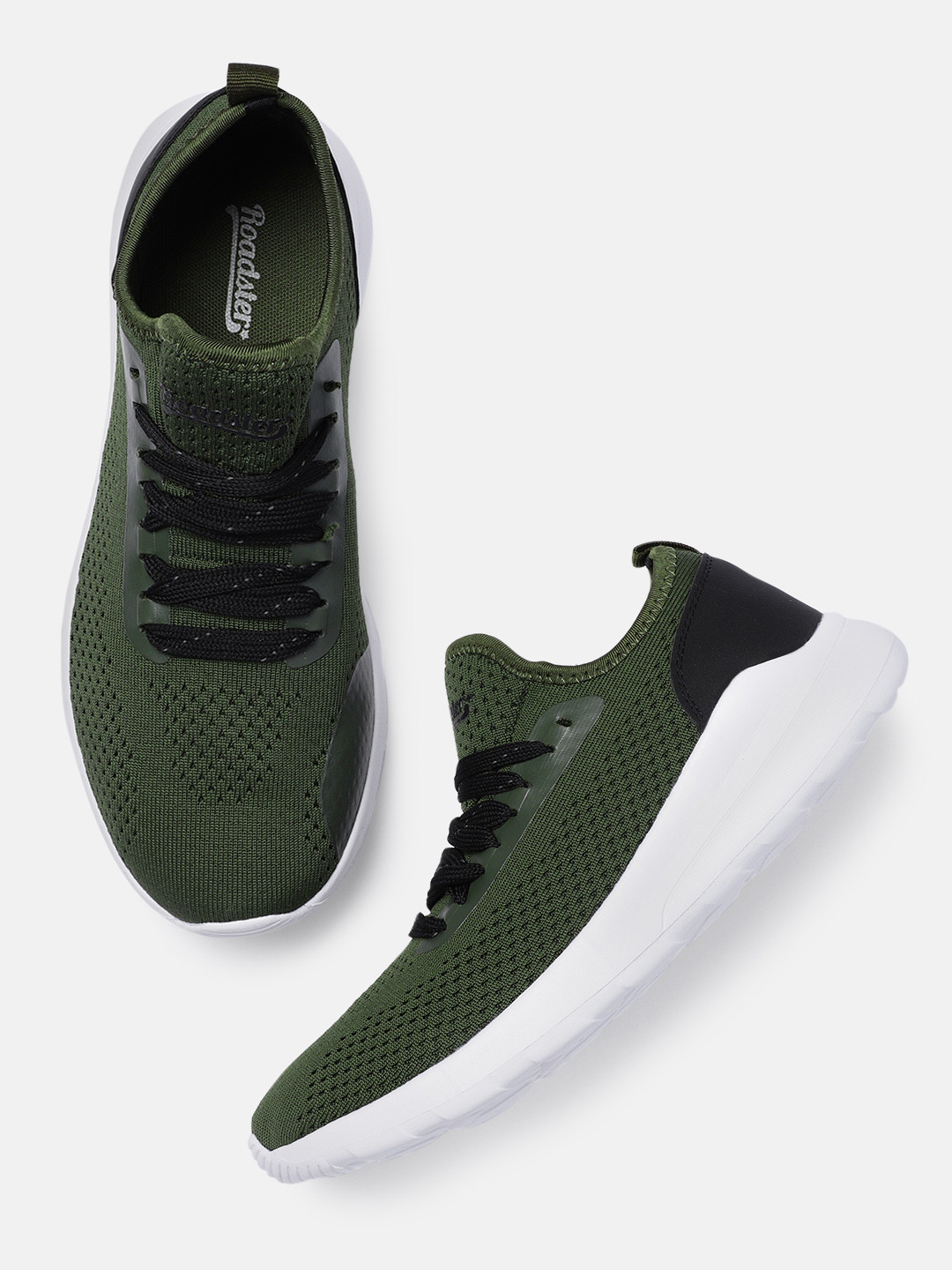 

The Roadster Lifestyle Co Men Olive Green Solid Sneakers