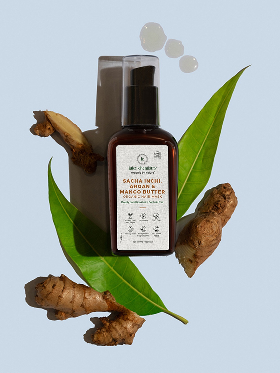 

Juicy Chemistry Sacha Inchi, Argan and Mango Butter Hair Mask, Brown