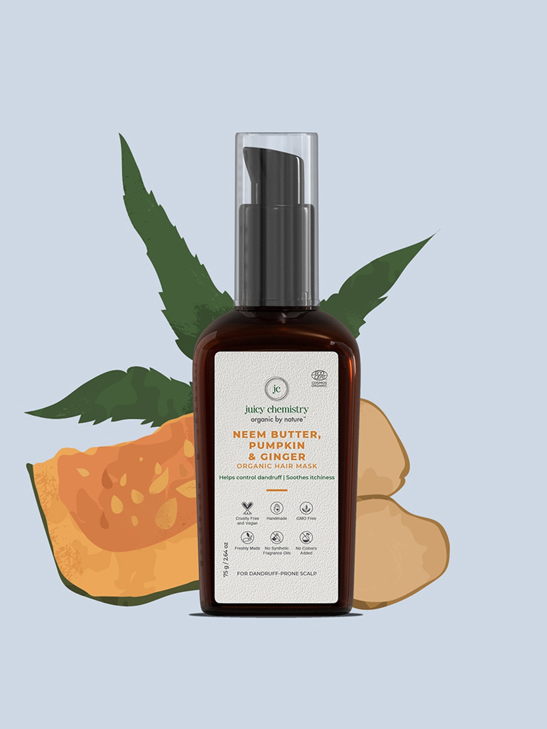 

Juicy Chemistry Neem Butter, Pumpkin and Ginger Hair Mask, Brown