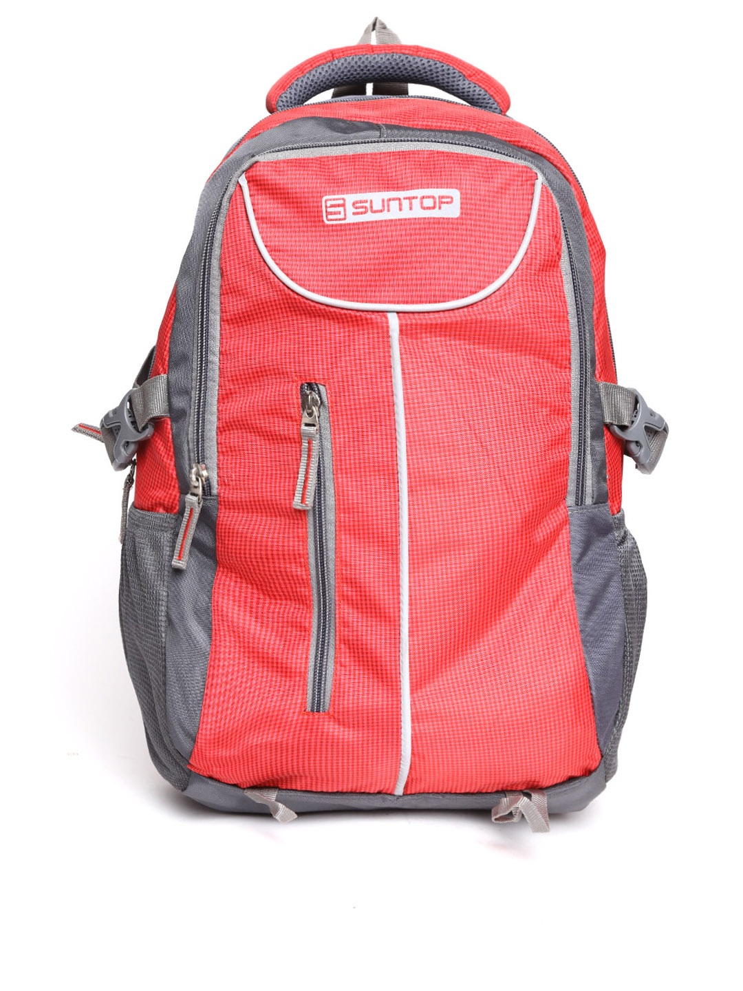 

Suntop Unisex Red & Grey Self-Checked Laptop Backpack