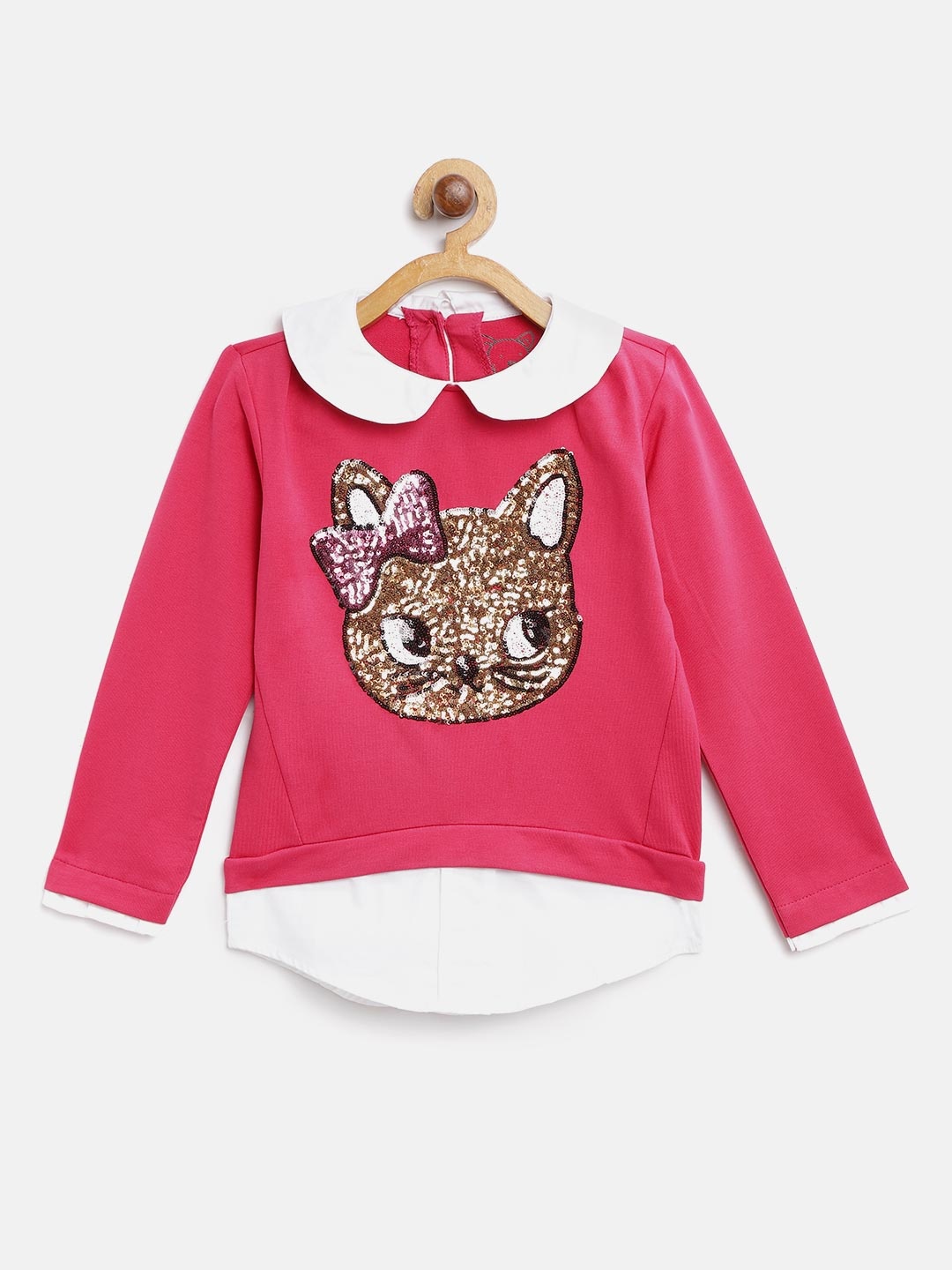 

Lazy Shark Girls Pink Sequinned Sweatshirt