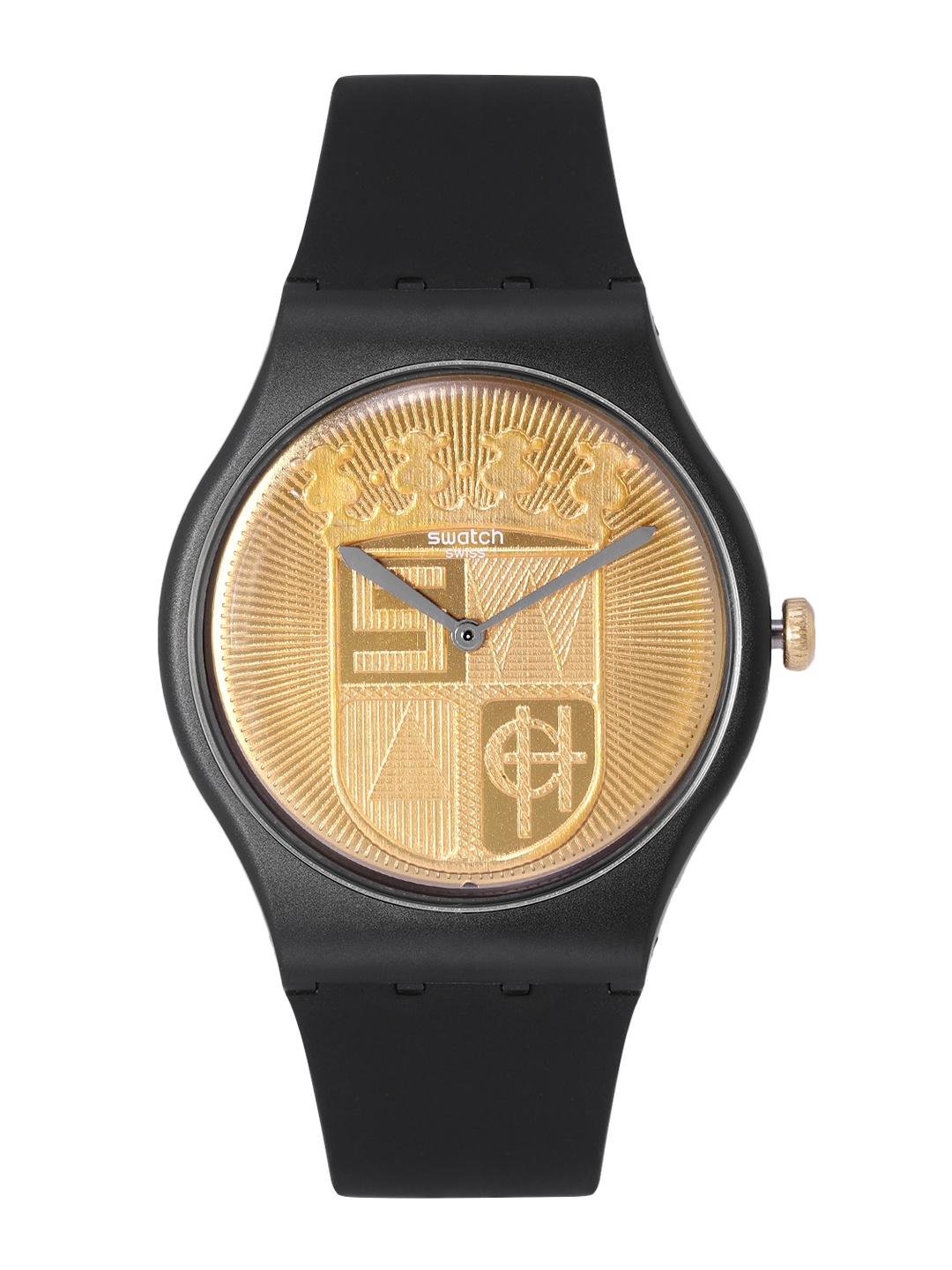 

Swatch Knightliness Unisex Gold Water Resistant Analogue Watch SUOB170