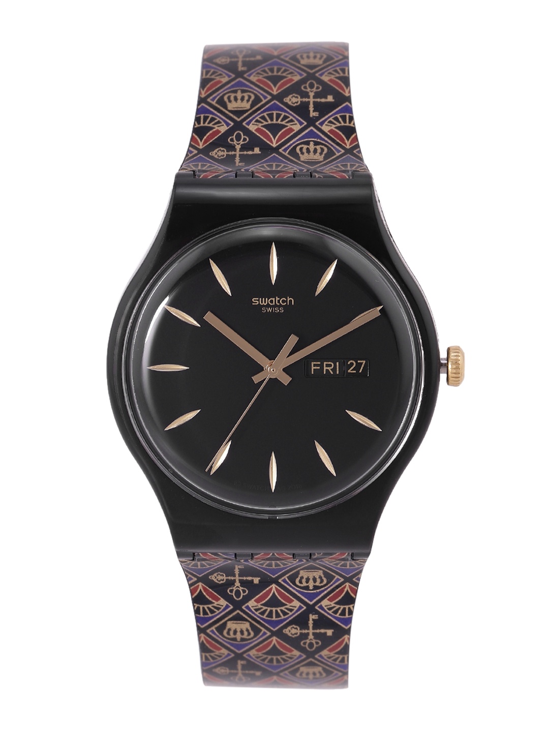 

Swatch Knightliness Unisex Black Water Resistant Analogue Watch SUOB730