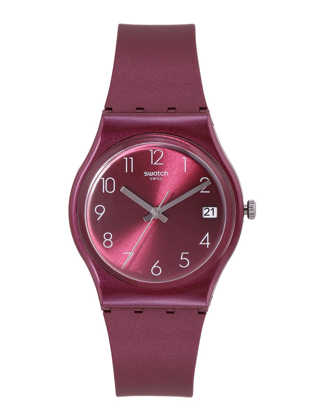 

Swatch Worldhood Unisex Burgundy Water Resistant Analogue Watch GR405