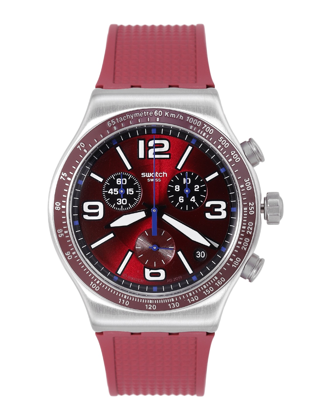 

Swatch Irony Unisex Maroon Water Resistant Analogue Watch YVS464