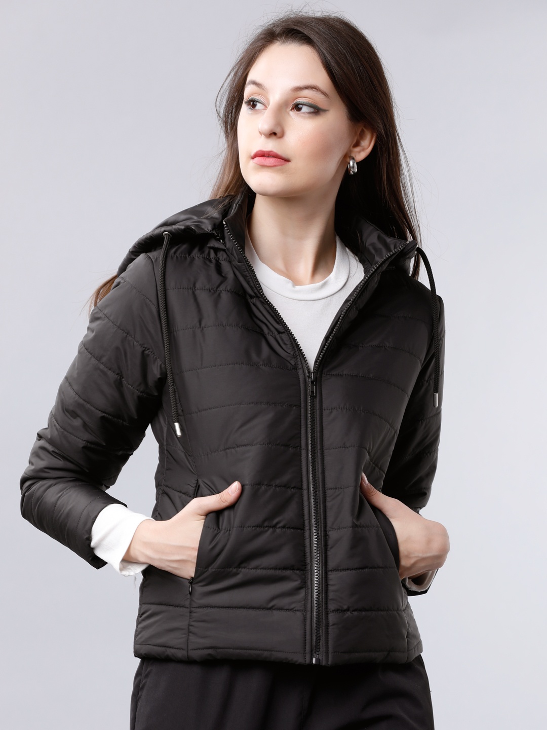 

Tokyo Talkies Women Black Solid Jacket