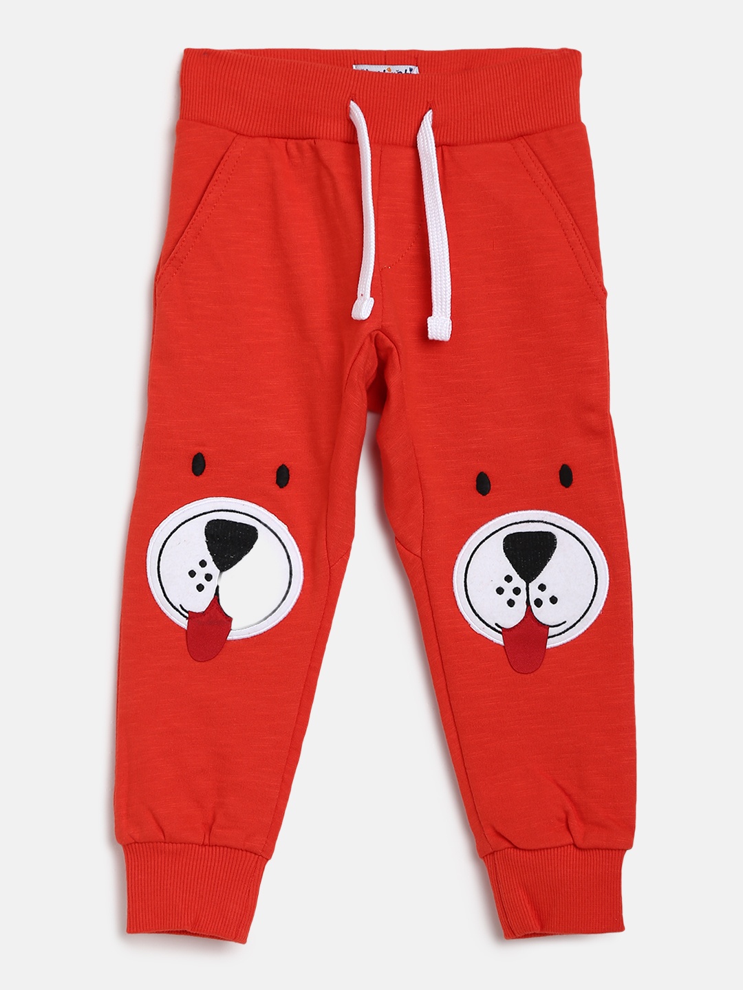 

Nauti Nati Boys Coral Red Applique Joggers