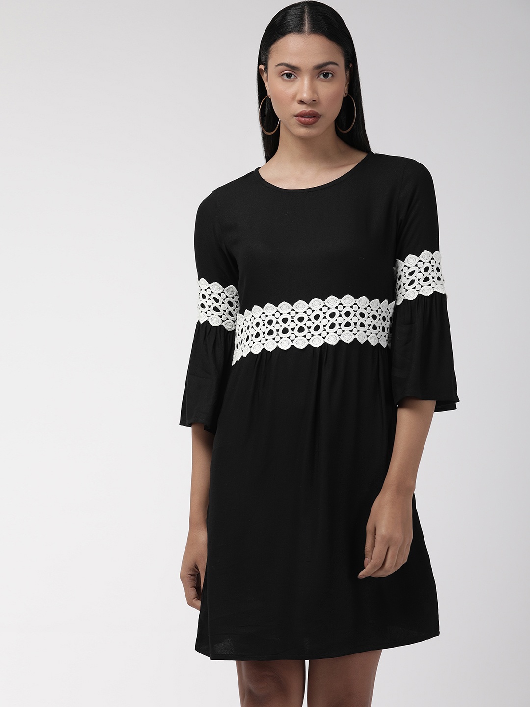 

Style Quotient Women Black Solid A-Line Dress