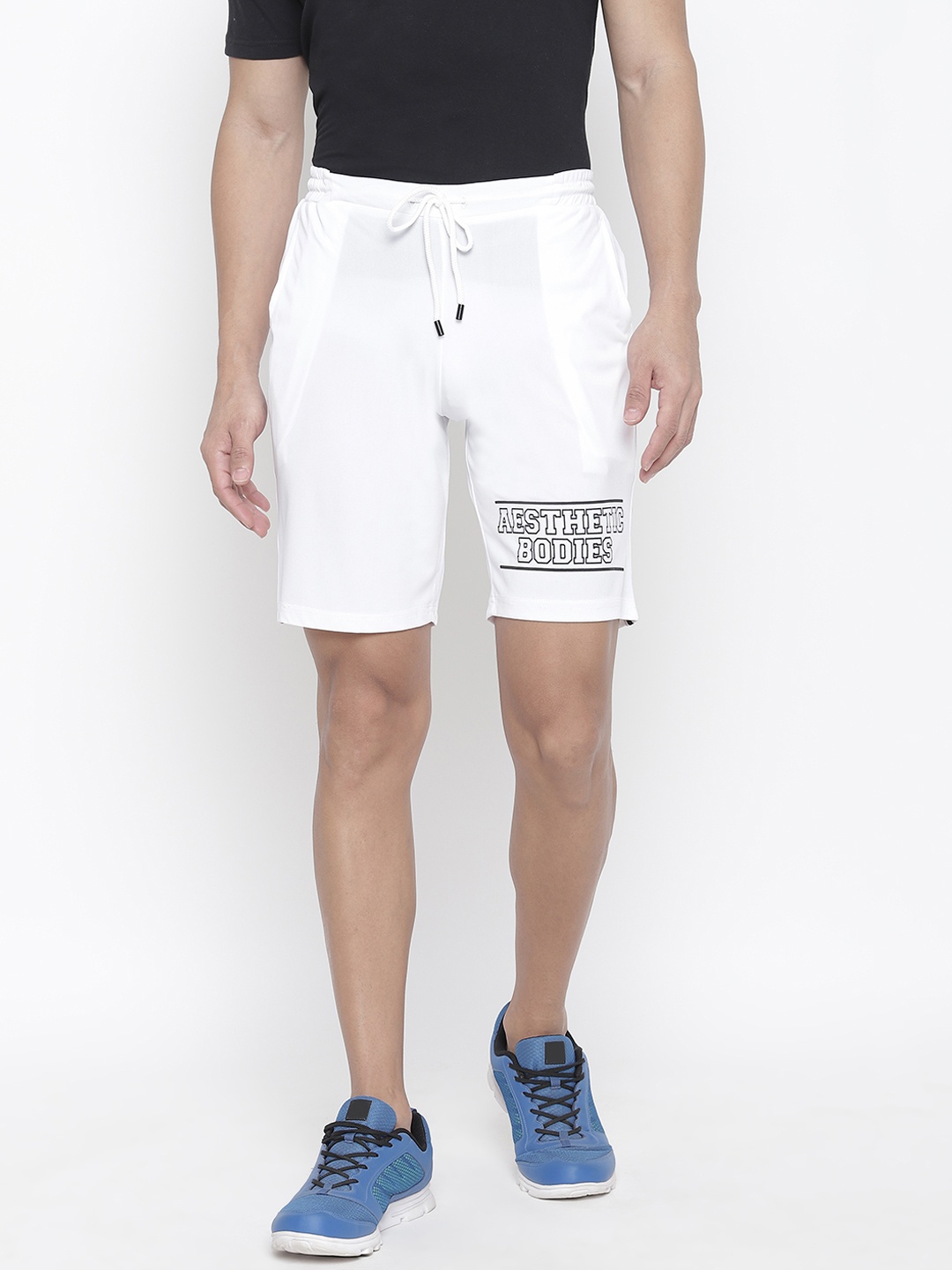 

Aesthetic Bodies Men White Solid Slim Fit Sports Shorts
