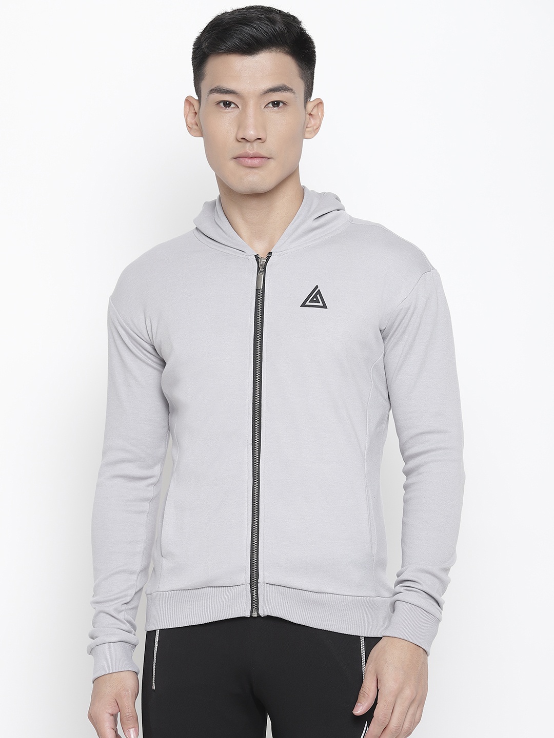 

Aesthetic Bodies Men Grey Solid Hooded Sweatshirt