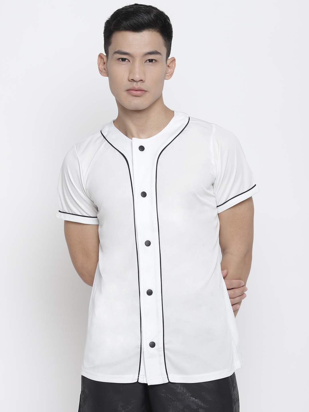 

Aesthetic Bodies Men White Printed Back T-shirt
