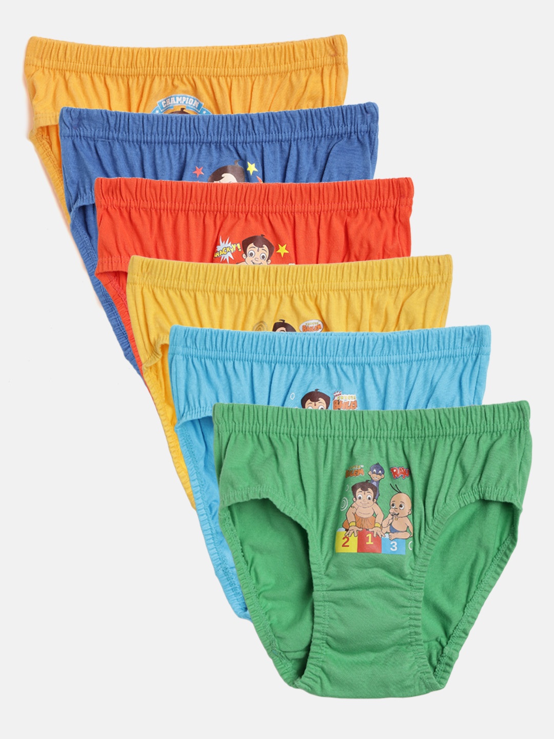 

Bodycare Kids Boys Pack of 6 Assorted Chhota Bheem Briefs 964ABCDEF-65