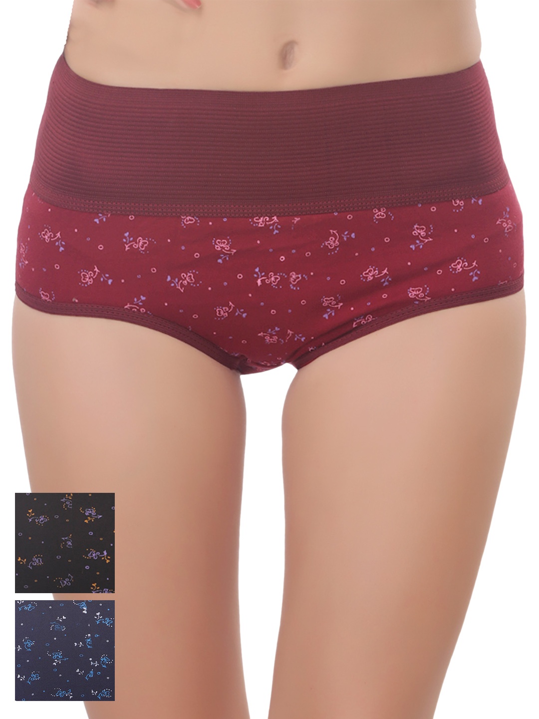 

Lady Lyka Pack of 3 Printed Briefs GALAXY, Maroon