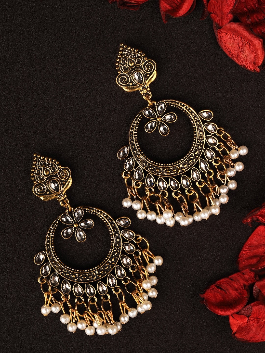 

Rubans Gold-Toned Classic Chandbalis