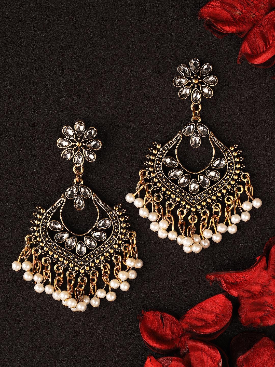 

Rubans Gold-Toned Classic Drop Earrings