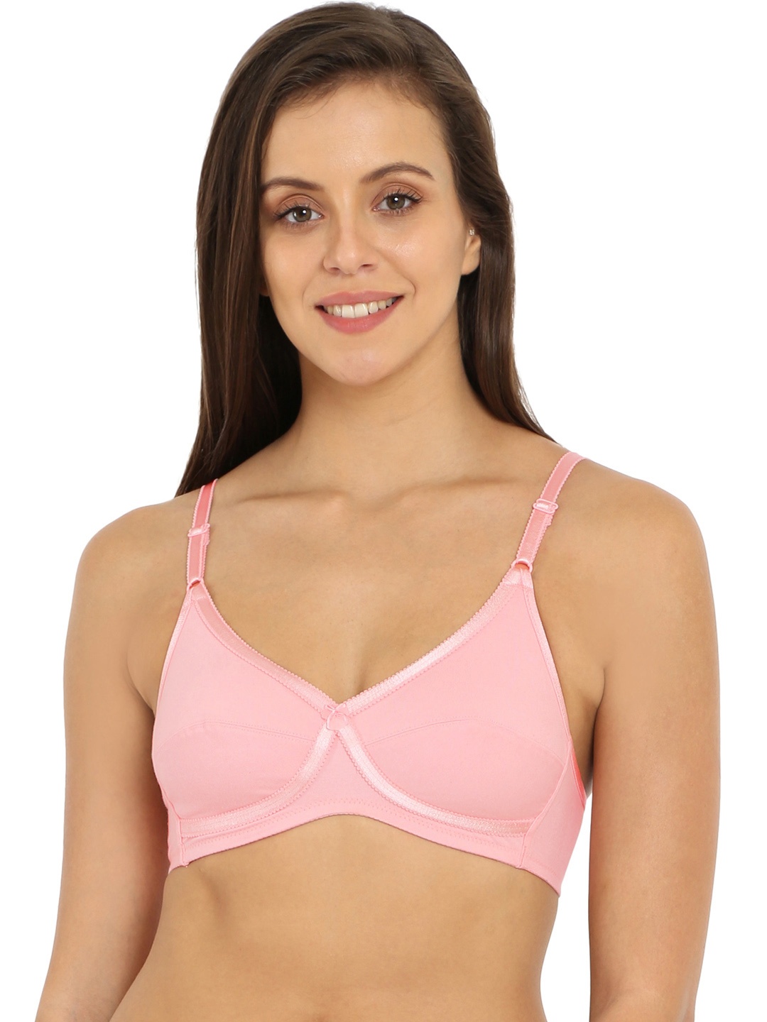 

Jockey Pink Solid Non-Wired Non Padded Everyday Bra 1242-0105