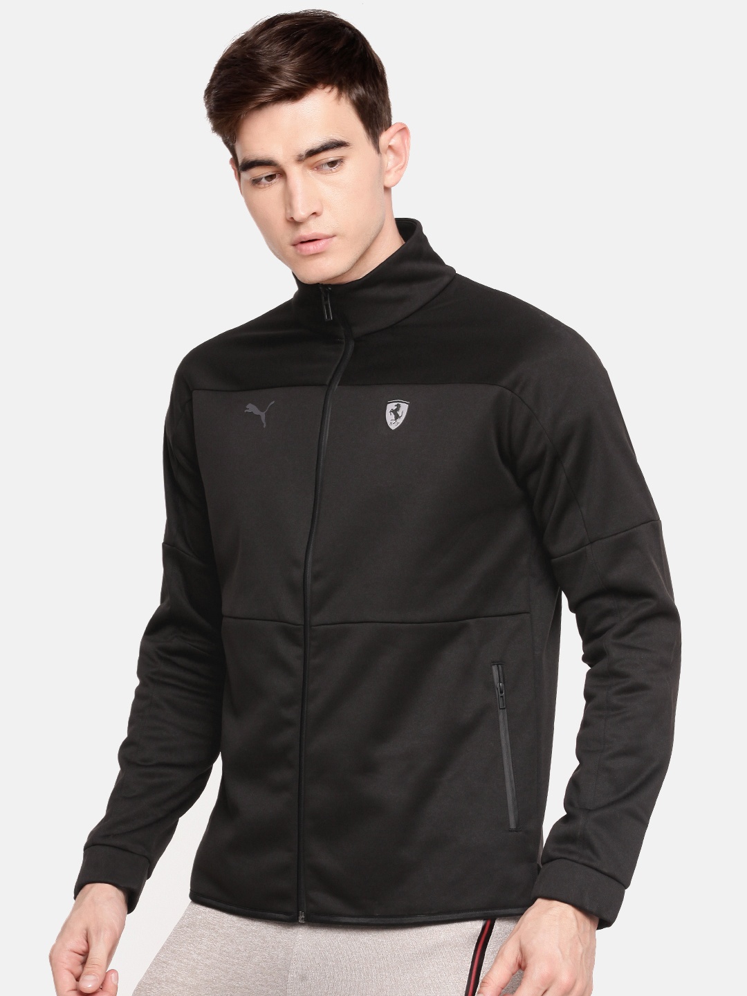 

PUMA Motorsport Men Black Solid Ferrari Life Track Motorsport Jacket