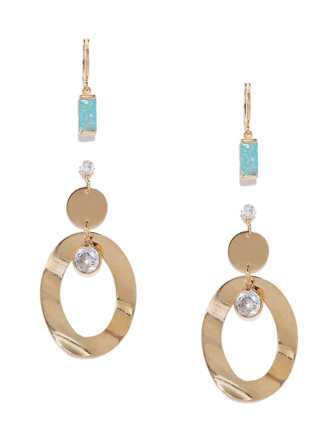 

Blisscovered Set Of 2 Gold-Toned Drop Earrings