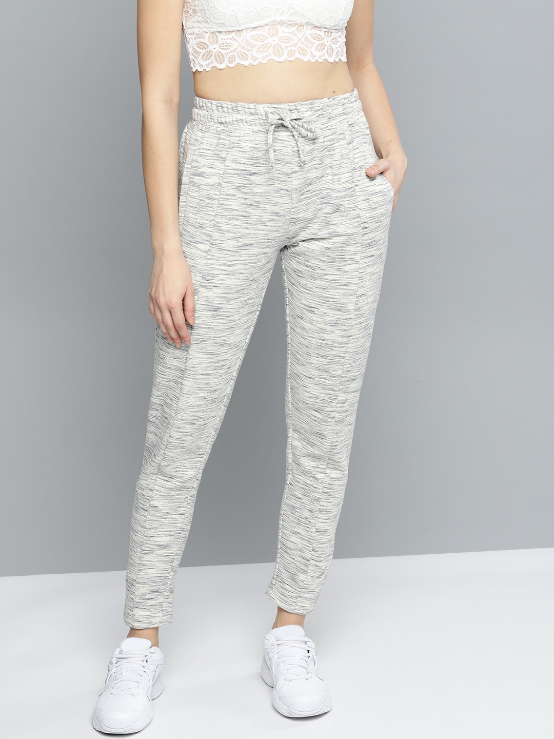 

Besiva Women Grey Melange Solid Track Pants