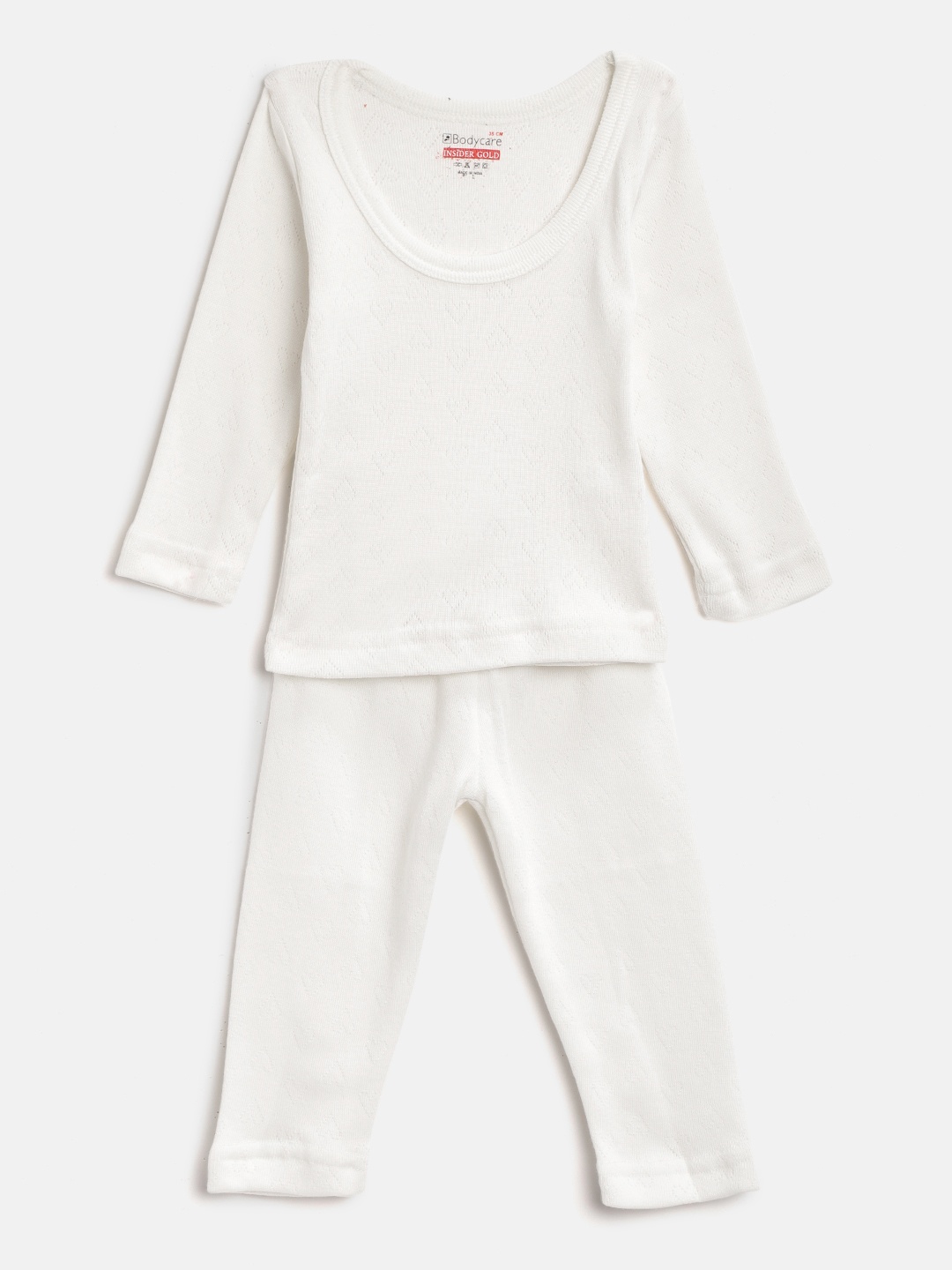 

BODYCARE INSIDER Girls Off-White Self Design Thermal Set