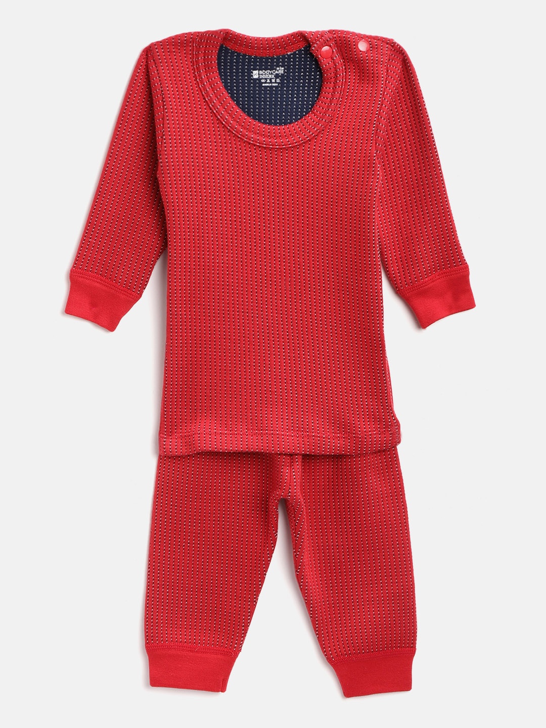 

BODYCARE INSIDER Unisex Anti-Bacterial Red Self Striped Thermal Set