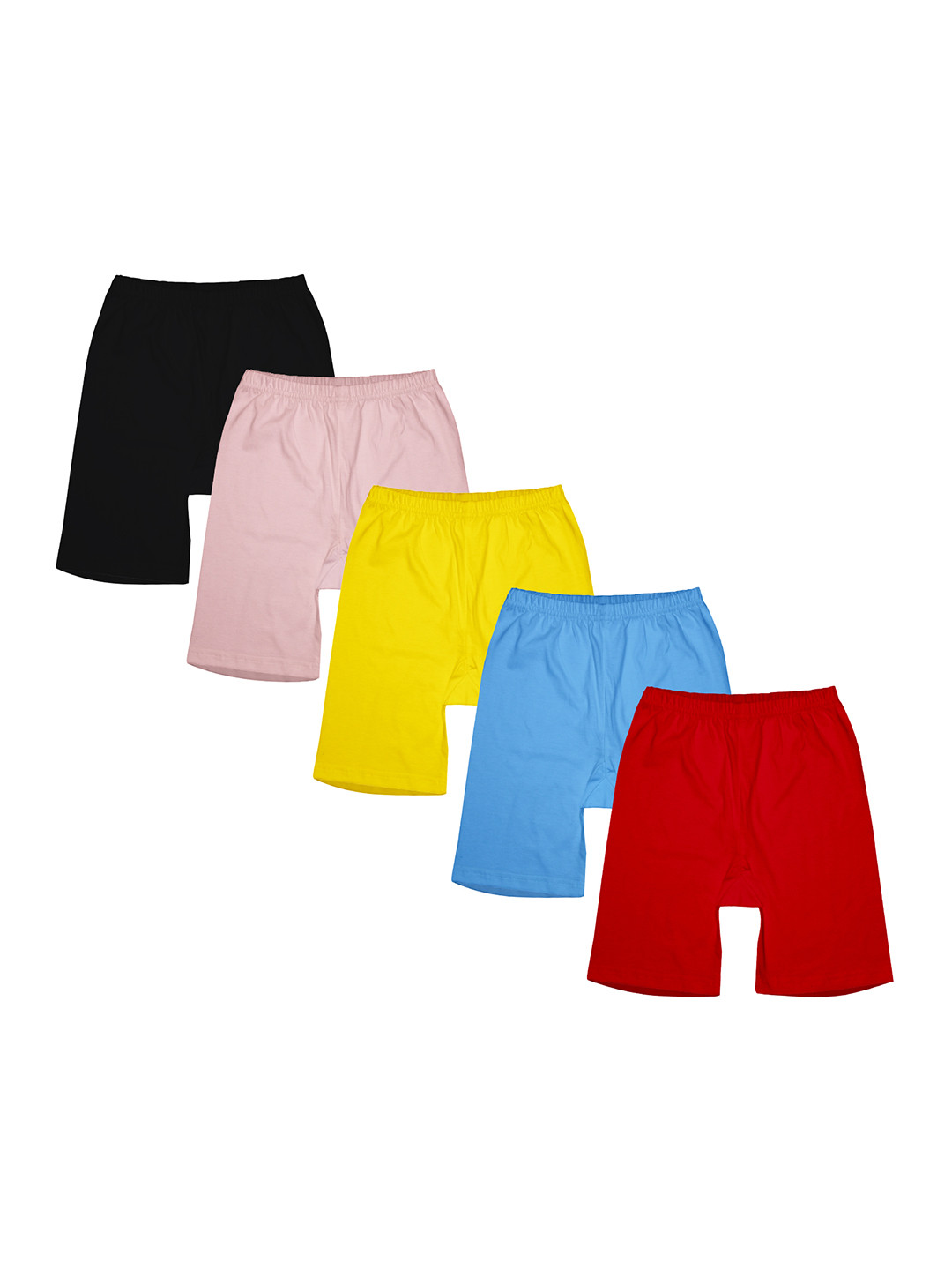 

Luke & Lilly Girls Multicoloured Pack of 5 Solid Regular Fit Regular Shorts, Multi