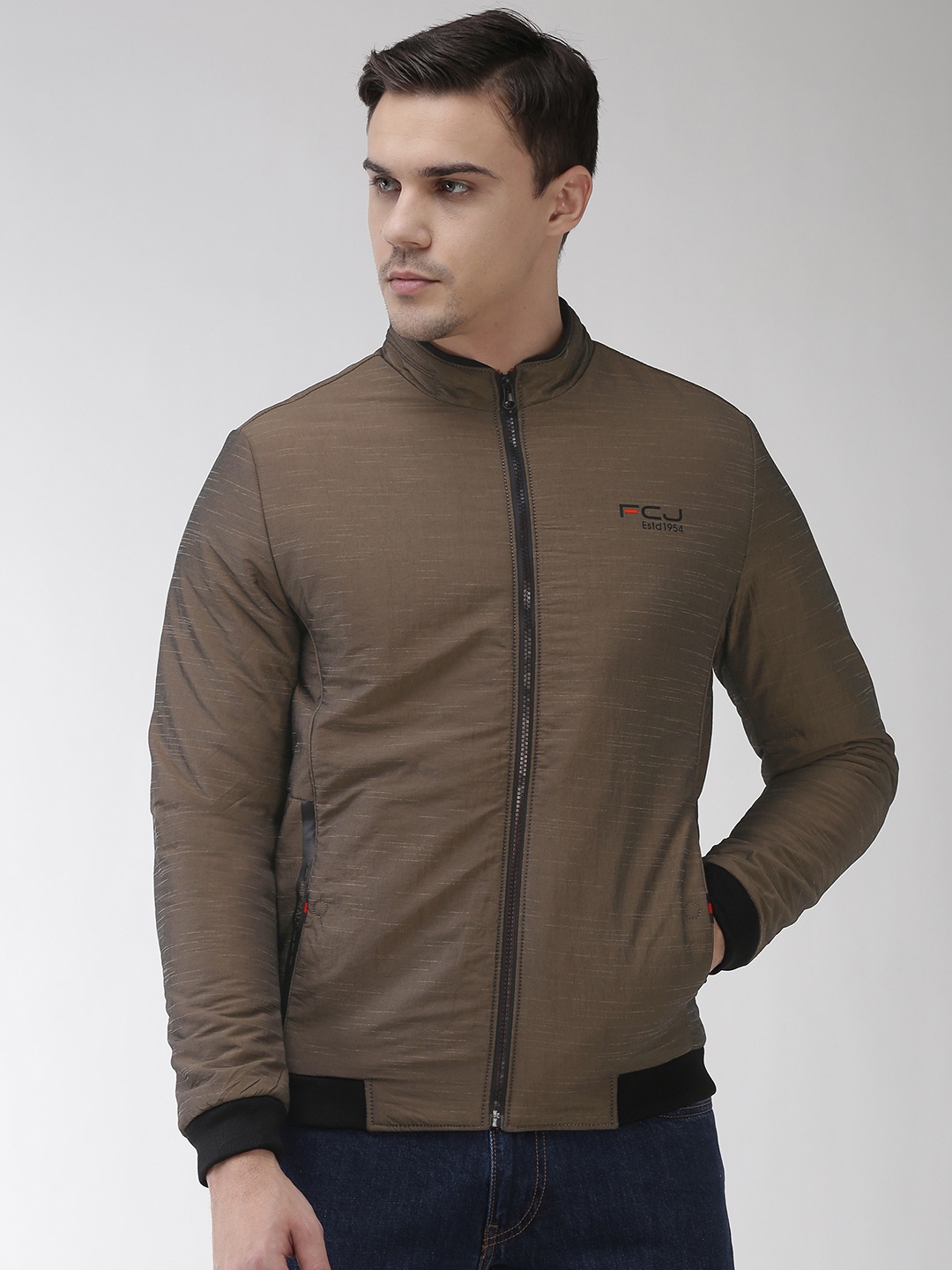 

Fort Collins Men Brown Solid Bomber Jacket