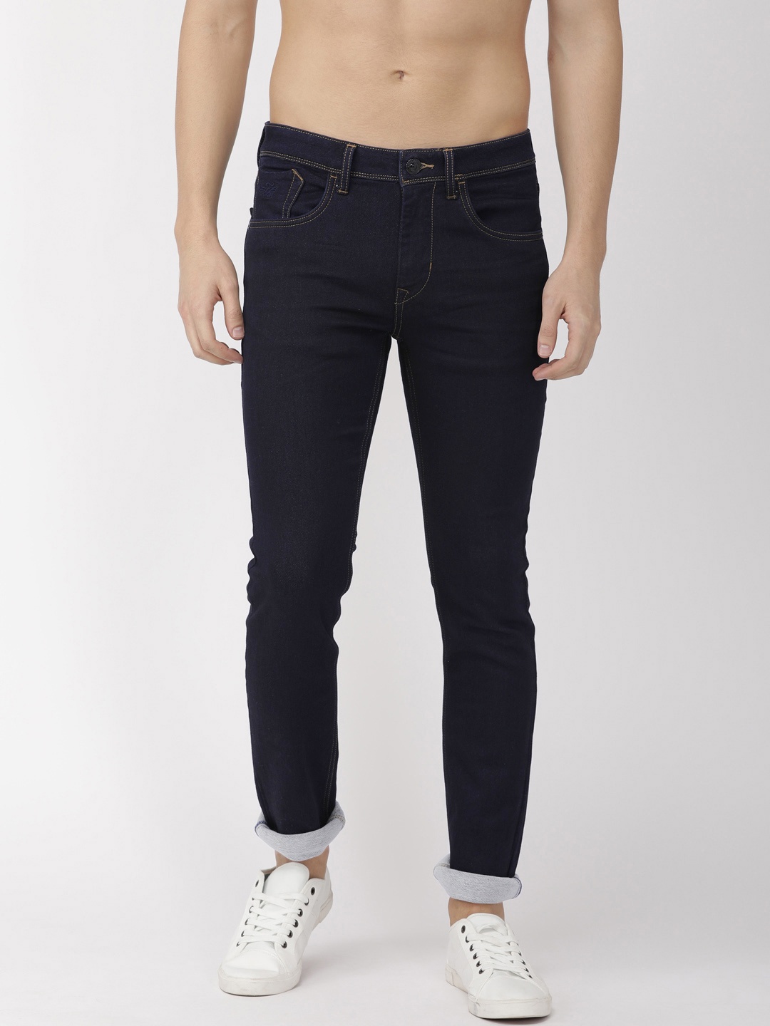 

Flying Machine Men Navy Blue Michael Slim Tapered Fit Mid-Rise Stretchable Jeans