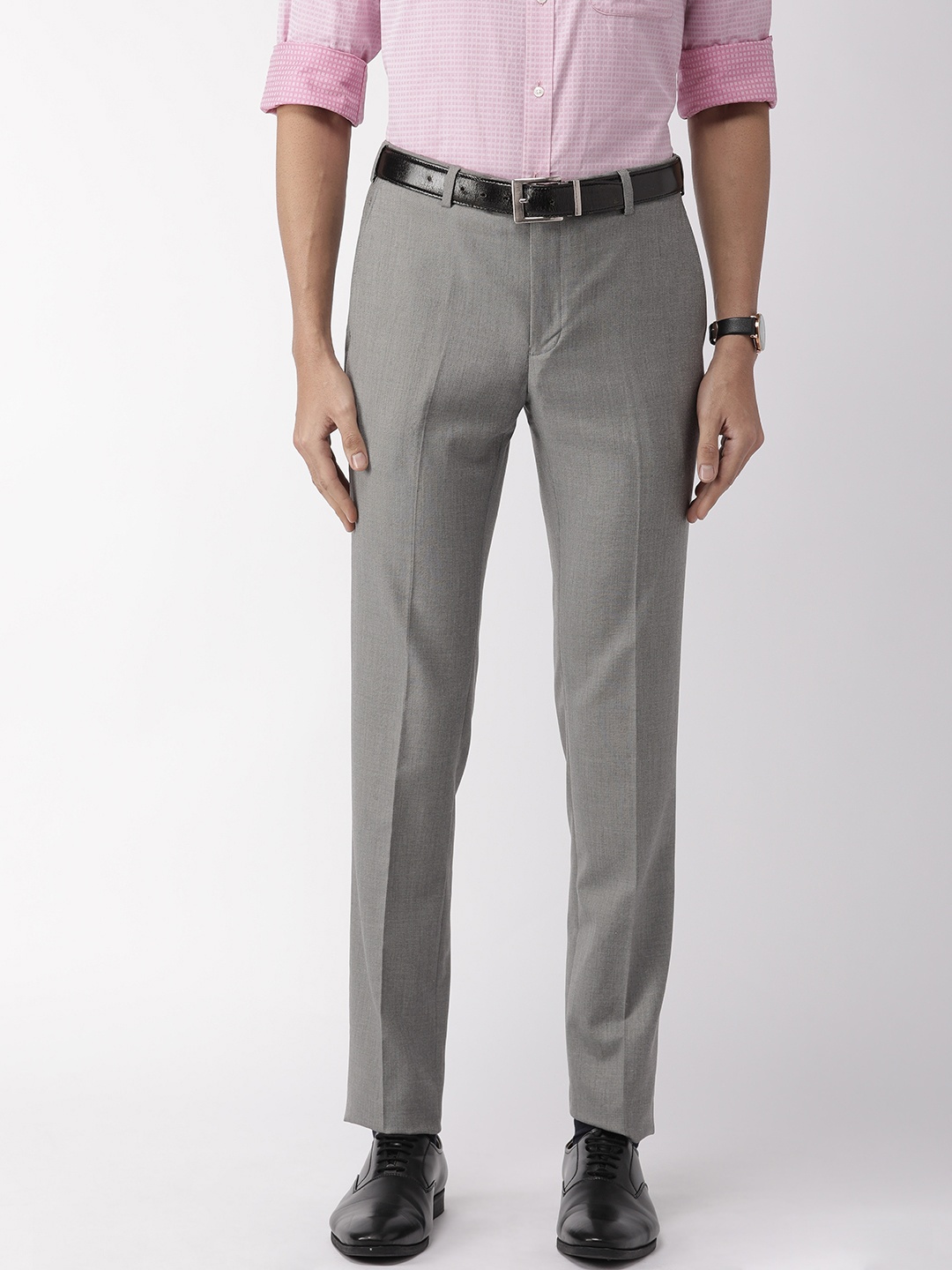 

Raymond Men Grey Slim Fit Solid Formal Trousers