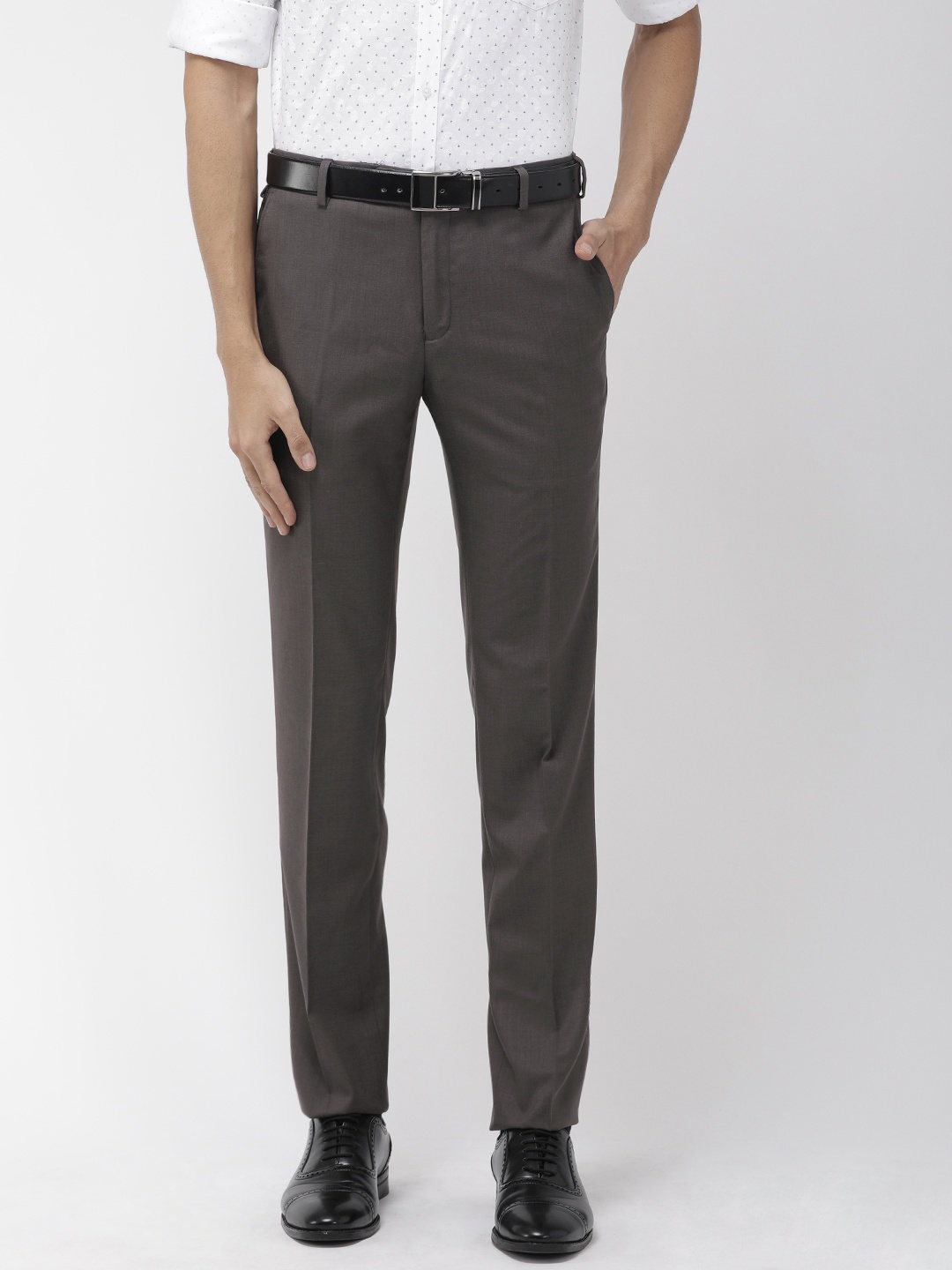 

Raymond Men Grey Slim Fit Solid Formal Trousers