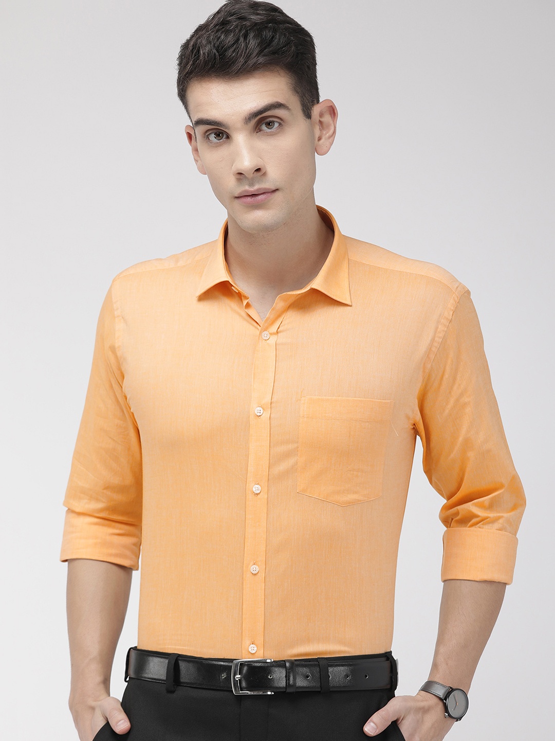 

Park Avenue Men Yellow Slim Fit Solid Formal Shirt
