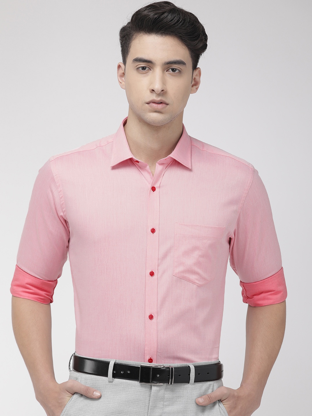 

Park Avenue Men Pink Slim Fit Solid Casual Shirt