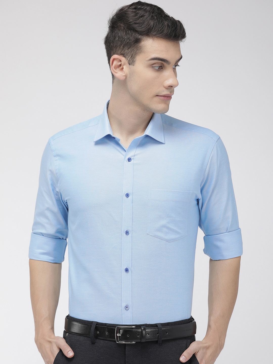 

Park Avenue Men Blue Slim Fit Printed Casual Shirt