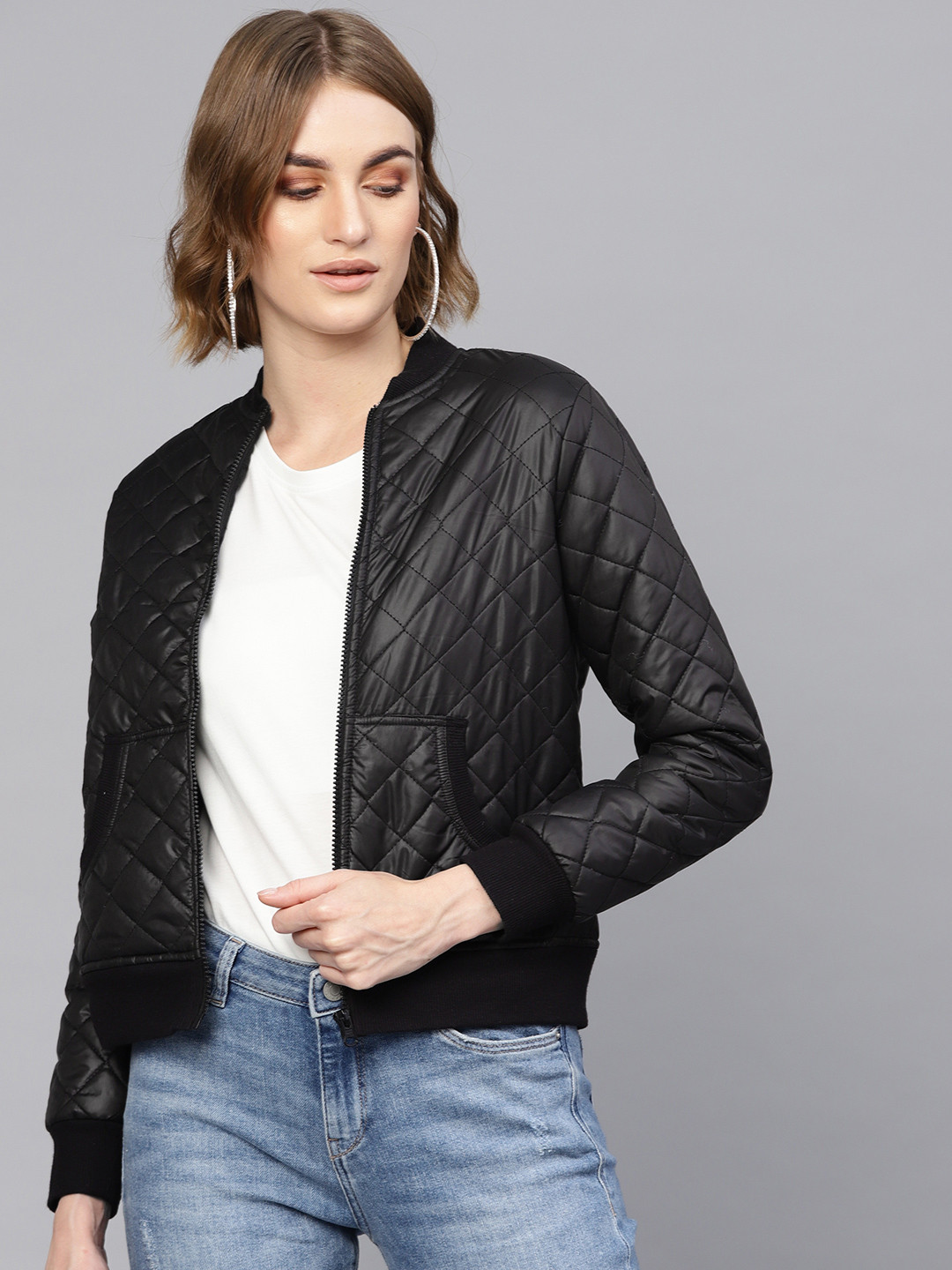 

SASSAFRAS Women Black Solid Jacket