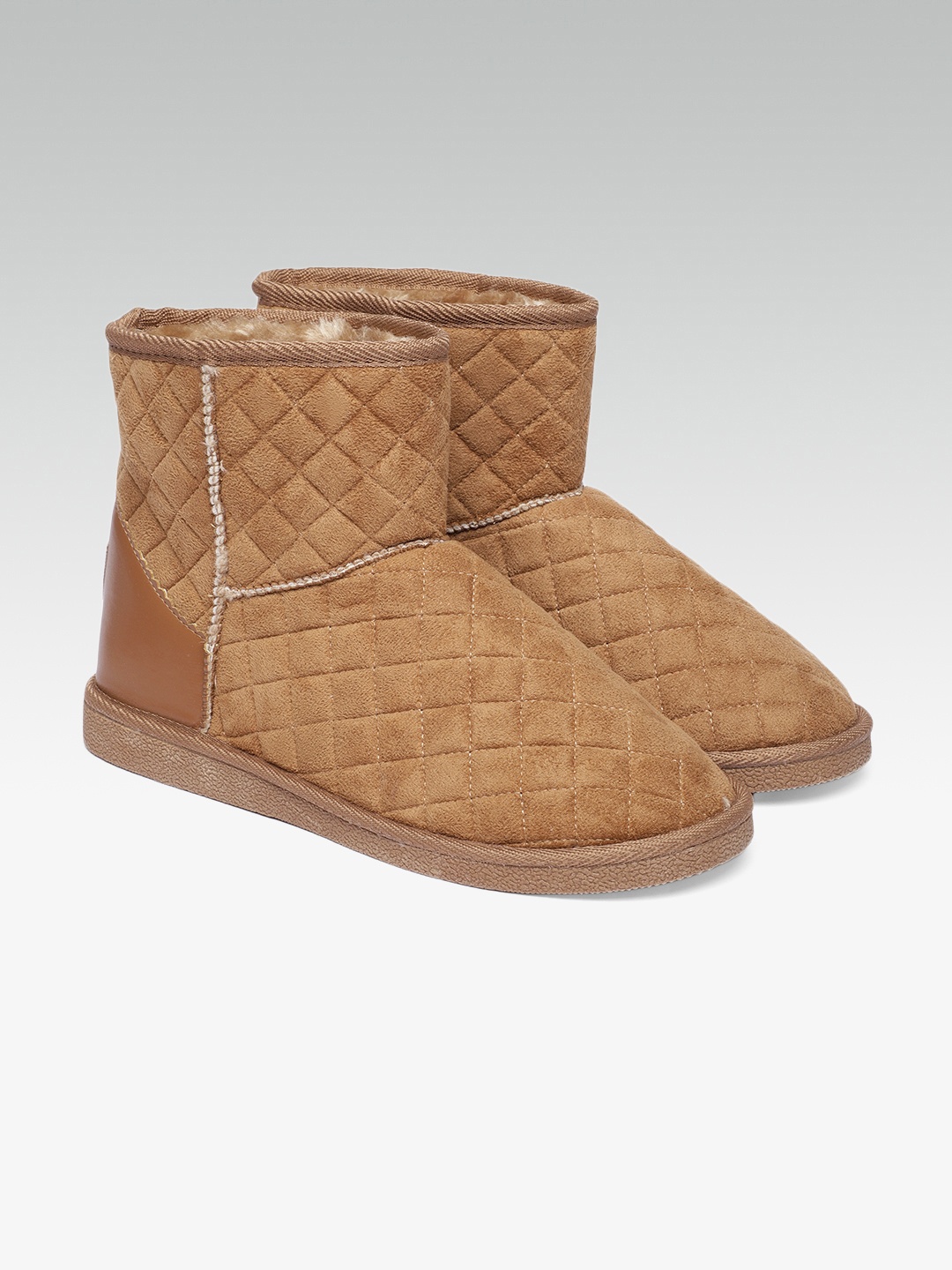 

Carlton London Women Tan Brown Textured Flat Boots