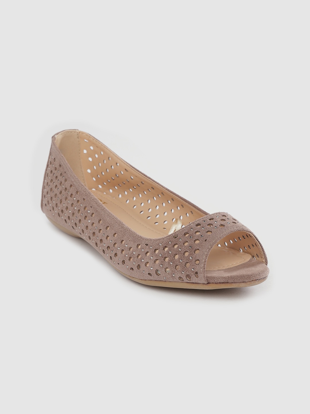 

Carlton London Women Taupe Laser Cut Ballerinas