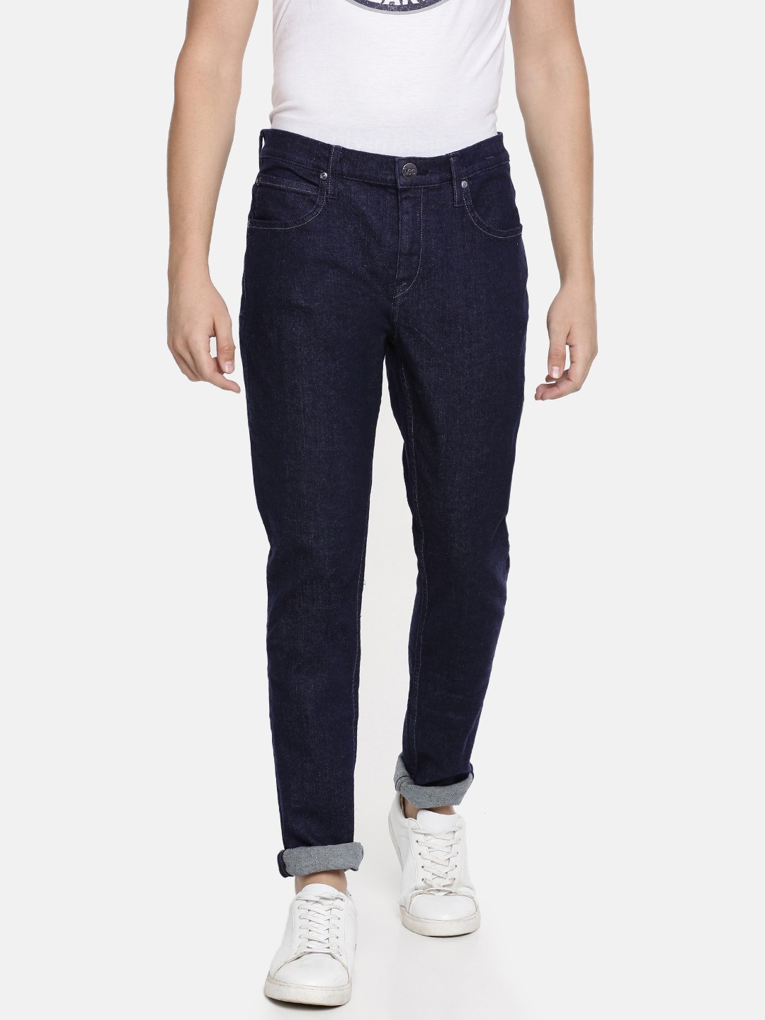 

Lee Men Blue Bruce Skinny Fit Mid-Rise Clean Look Jeans