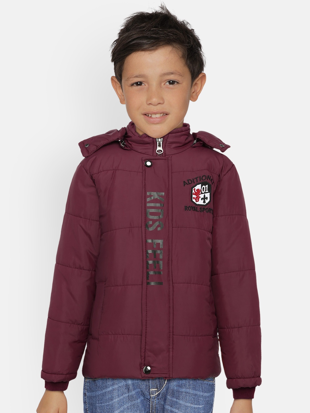 

Fort Collins Boys Maroon Solid Padded Jacket