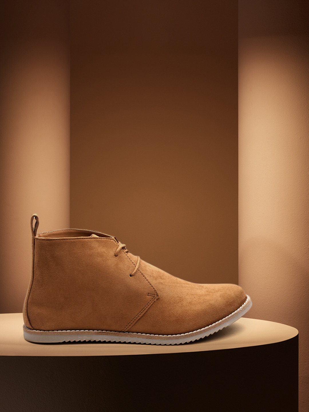 

Carlton London Women Brown Solid Mid-Top Chukka Flat Boots