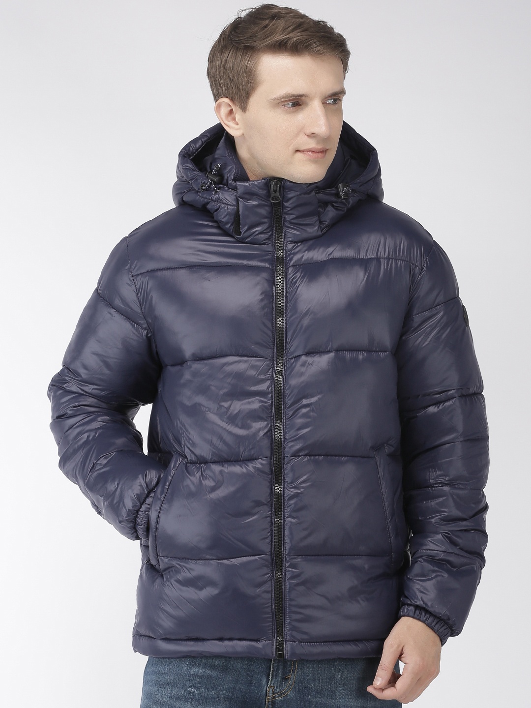 

Celio Men Navy Blue Solid Puffer Jacket