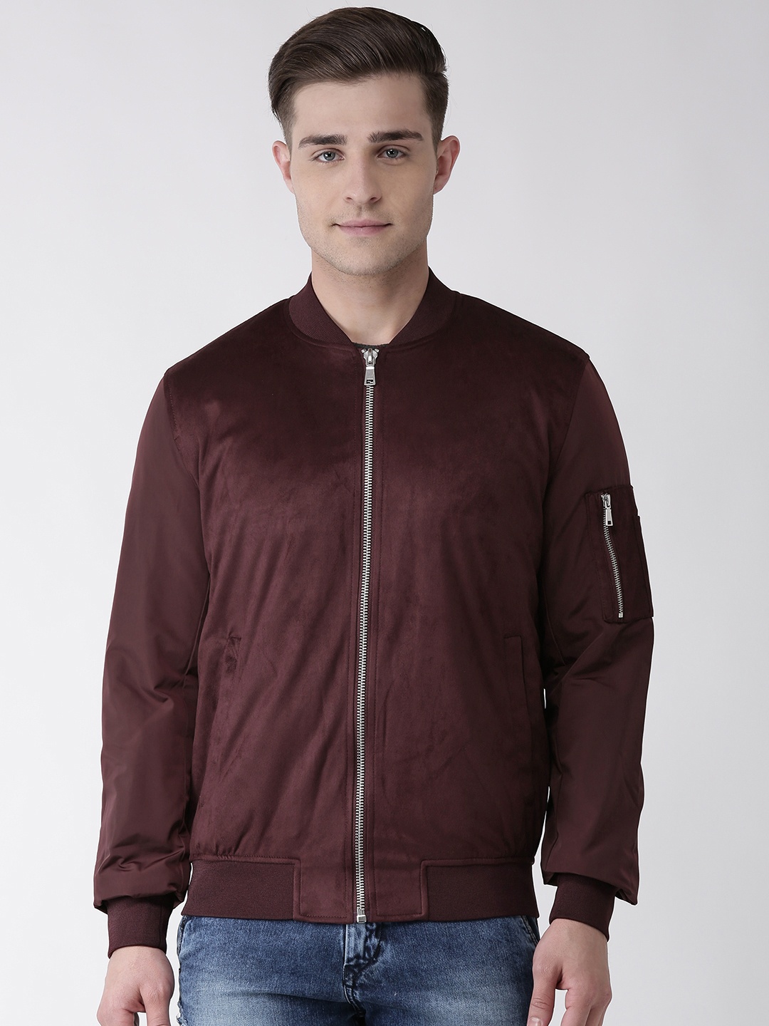 

Celio Men Maroon Solid Bomber