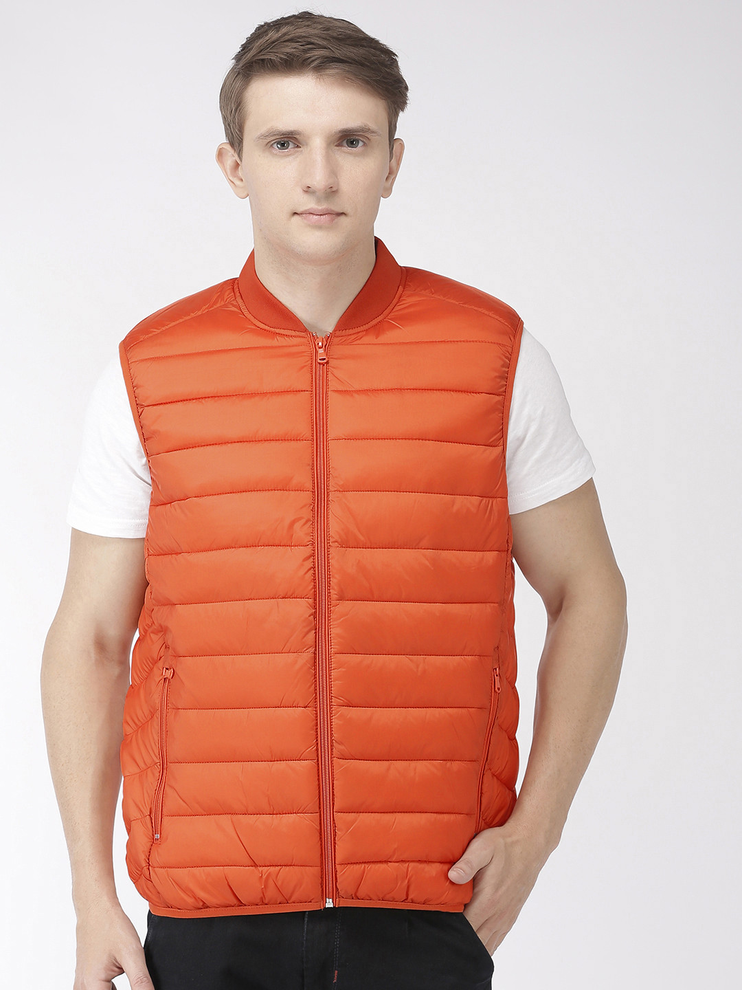

Celio Men Orange Solid Water Resistant Lightweight Puffer Jacket