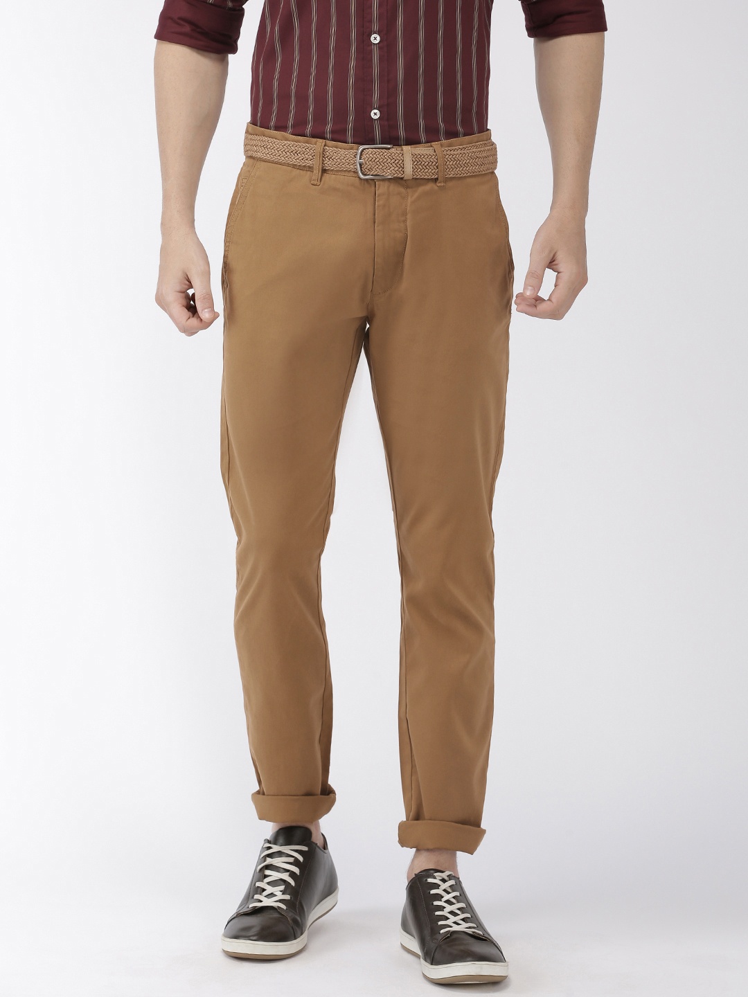 

Celio Men Brown Slim Fit Solid Regular Trousers
