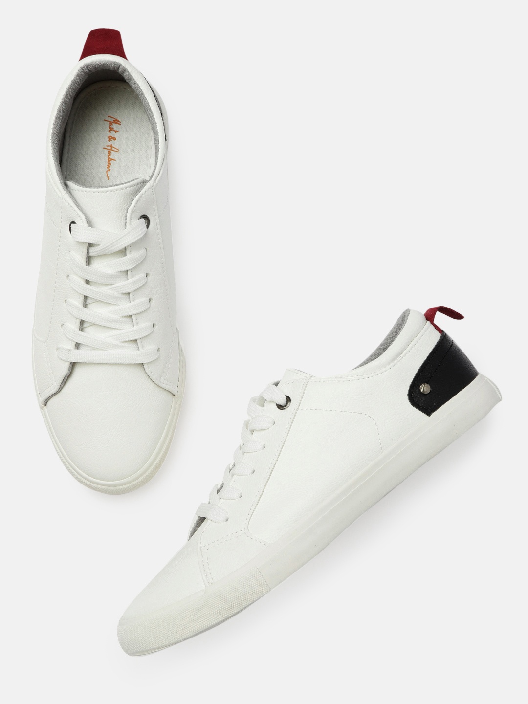 

Mast & Harbour Men White Solid Sneakers