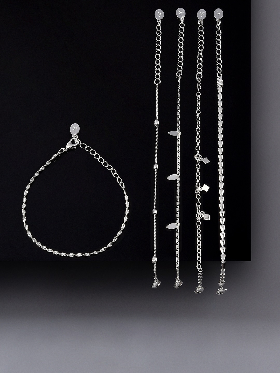 

Accessorize London Women Set of 5 Delicate Chain Necklace, Silver